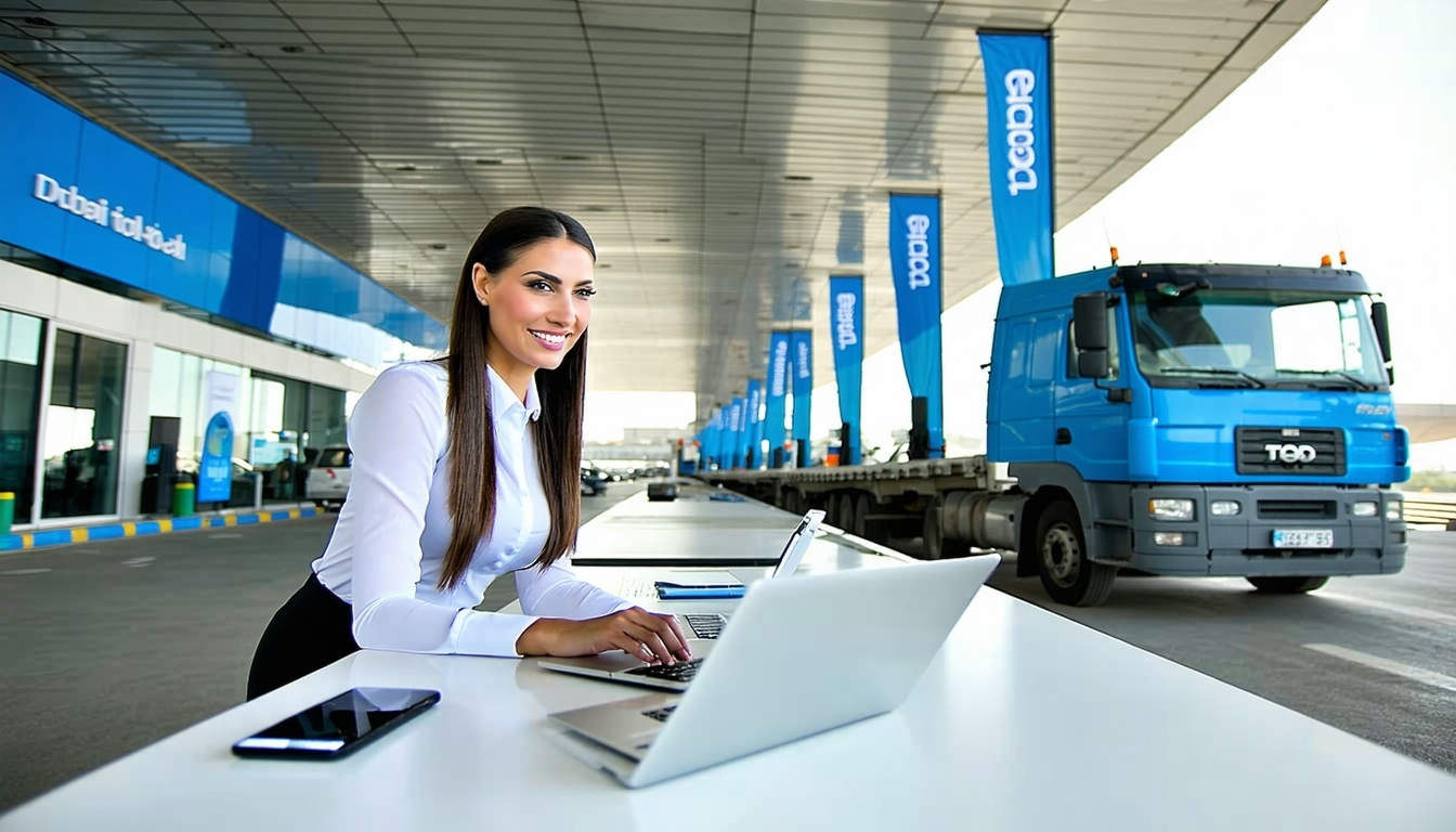 Customer support assisting with Dubai toll services